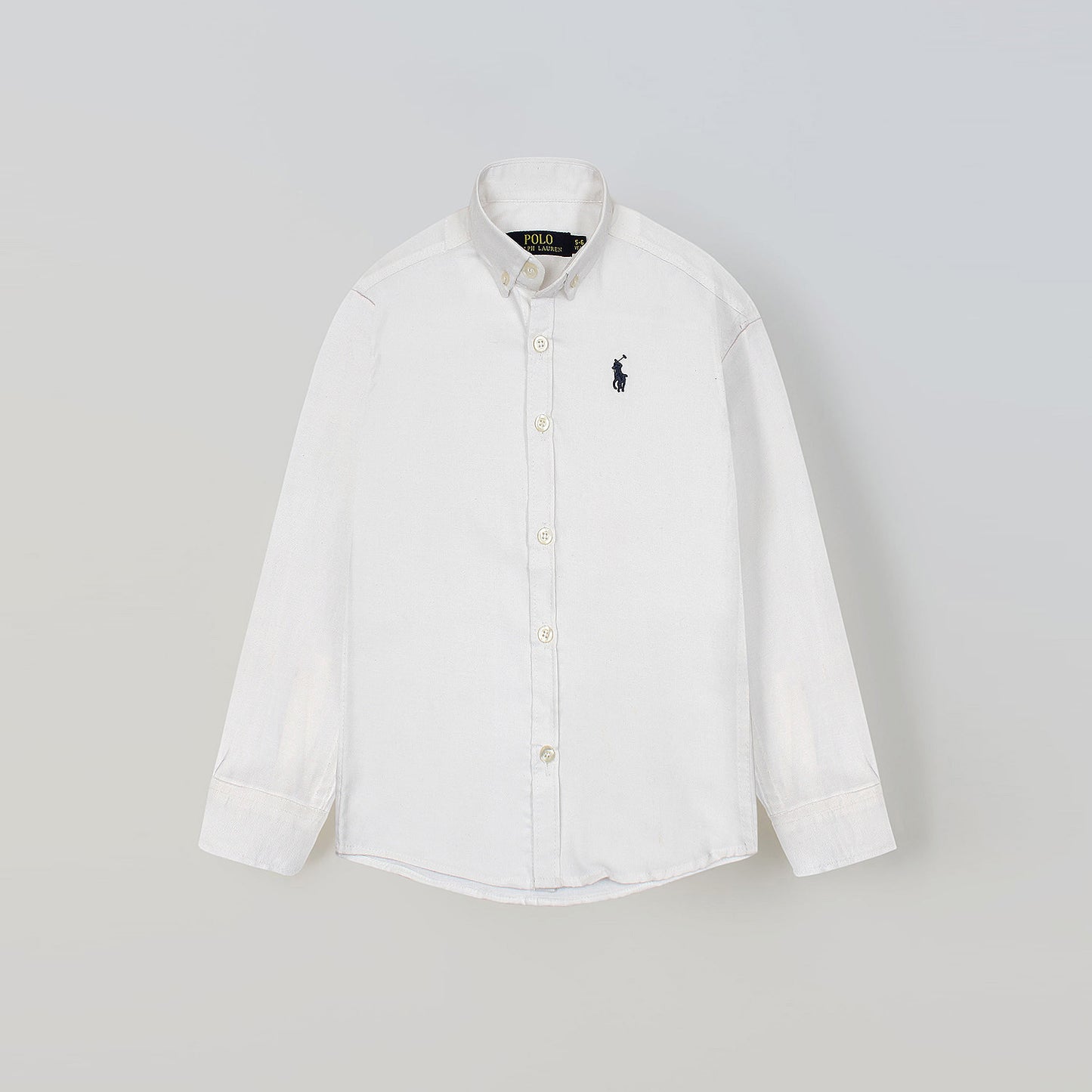 RL White Polo with Navy Embroidered Logo