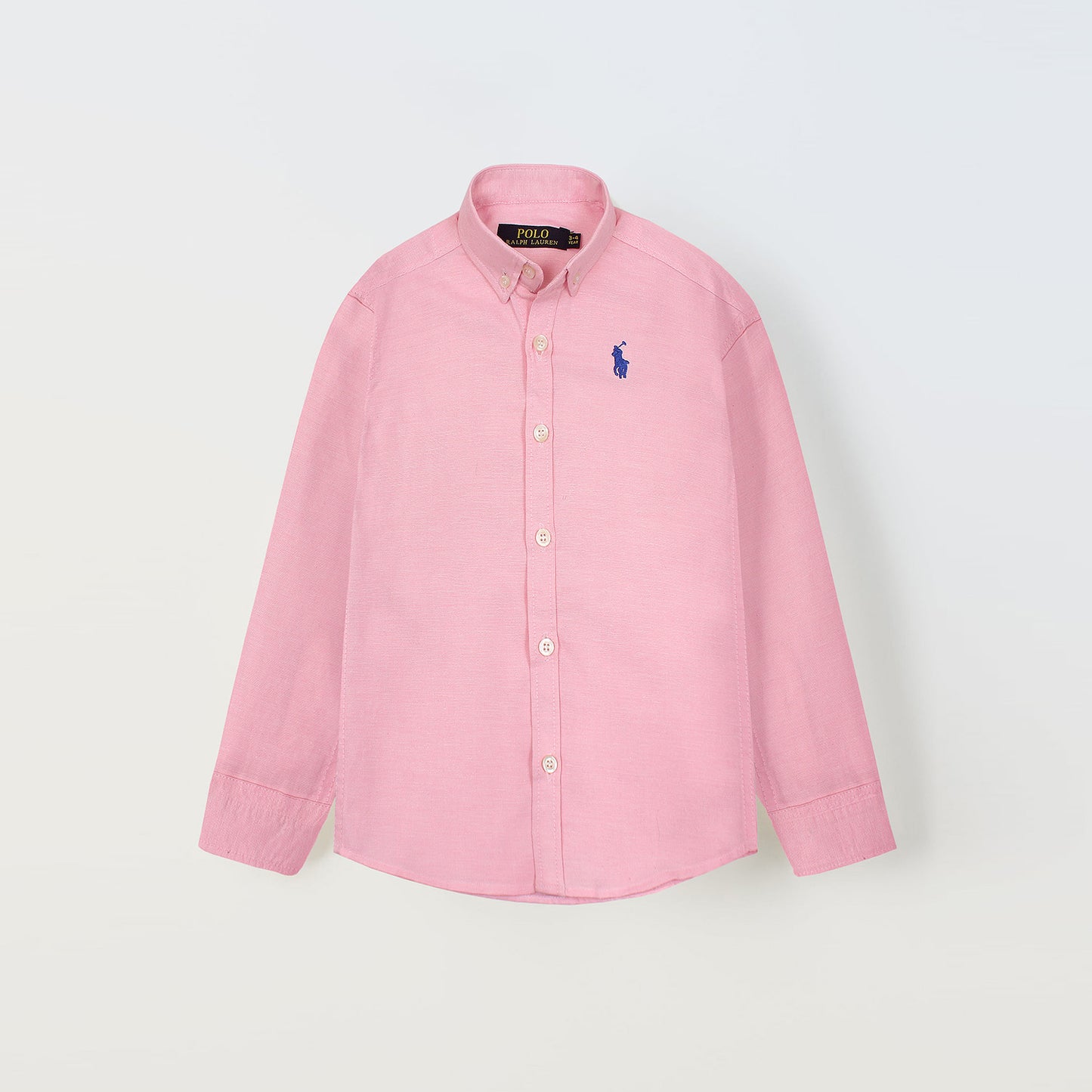 RL Pink Polo With Blue Embroidered Logo