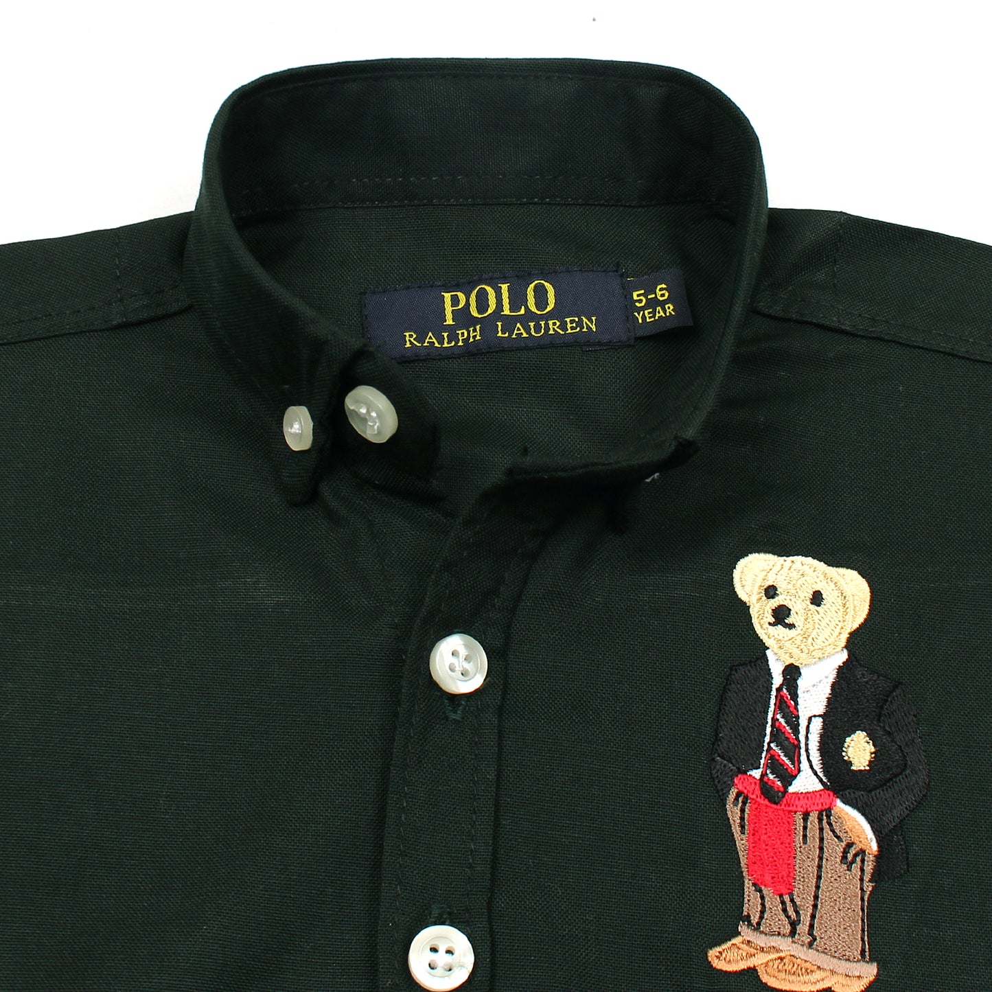 RL Green Bear Embroidered Logo Casual Shirt