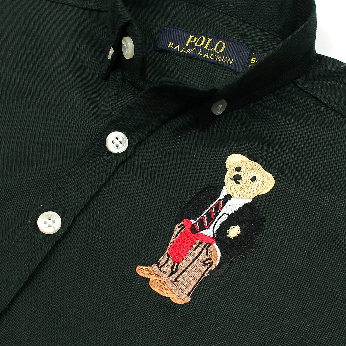 RL Green Bear Embroidered Logo Casual Shirt