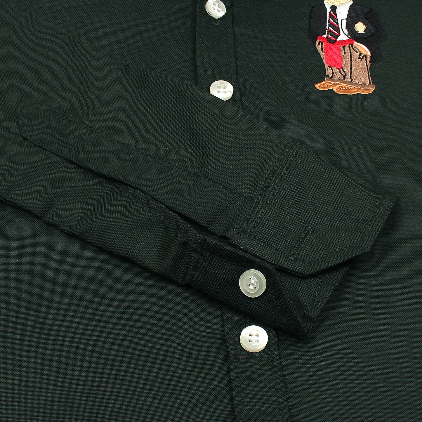RL Green Bear Embroidered Logo Casual Shirt