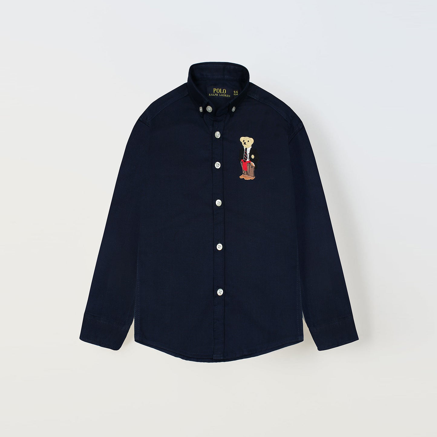 RL Navy Bear Embroidered Logo Casual Shirt