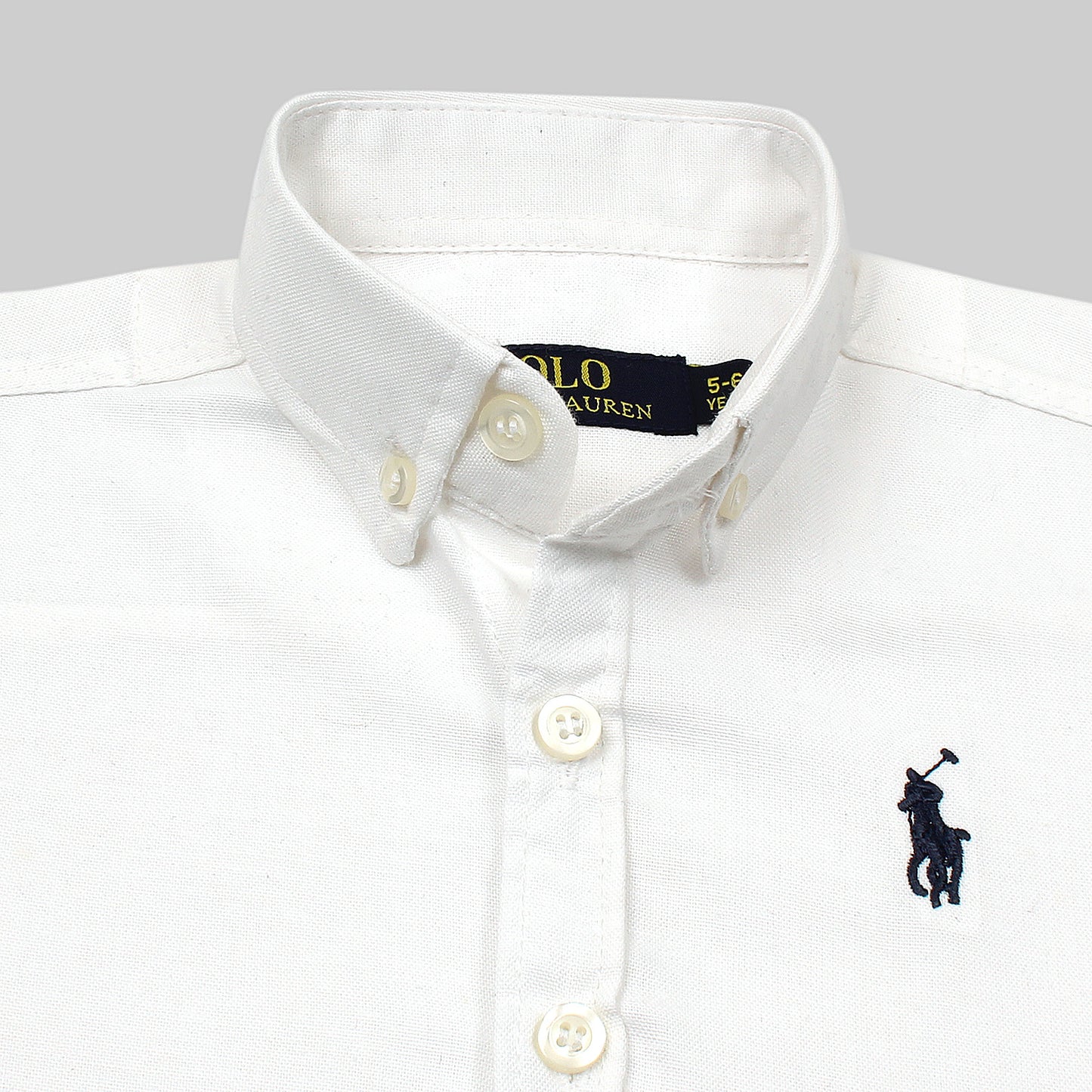 RL White Polo with Navy Embroidered Logo