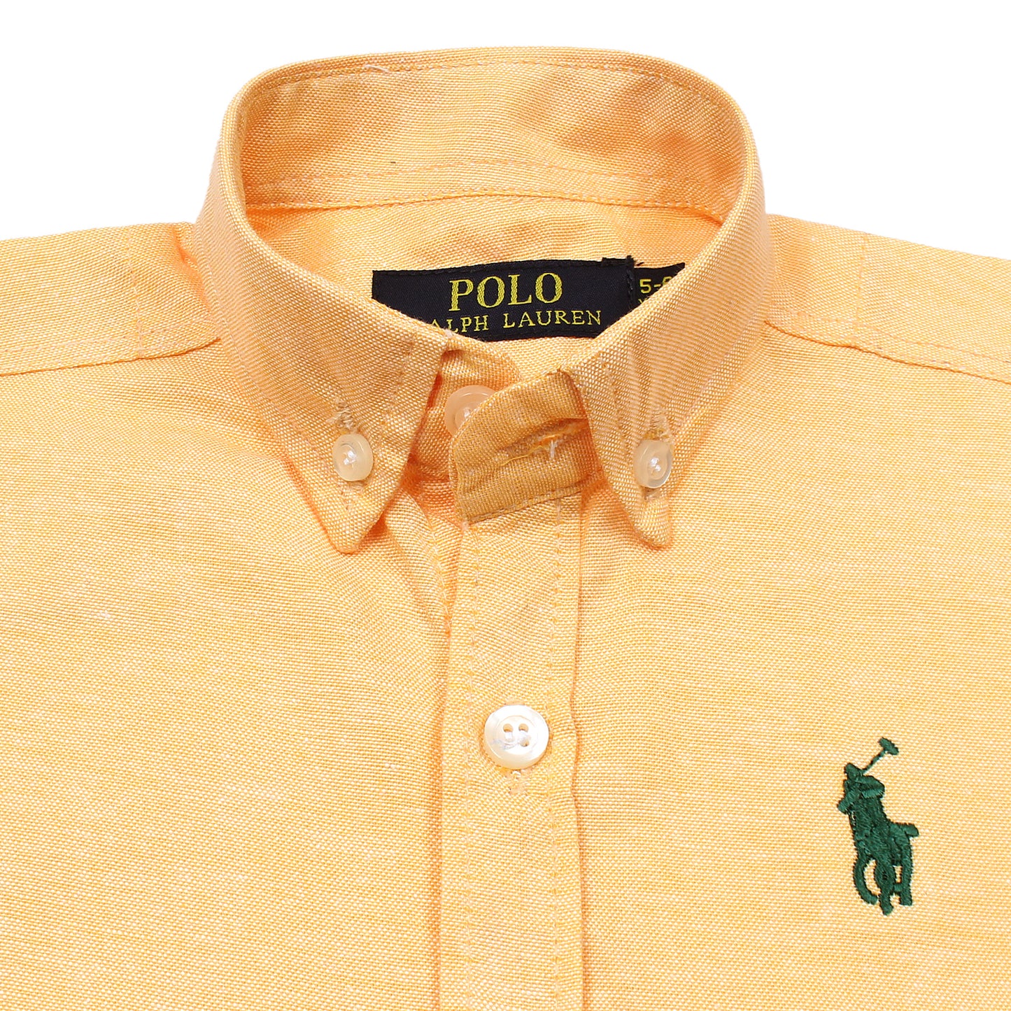 RL Orange Polo With Green Embroidered Logo