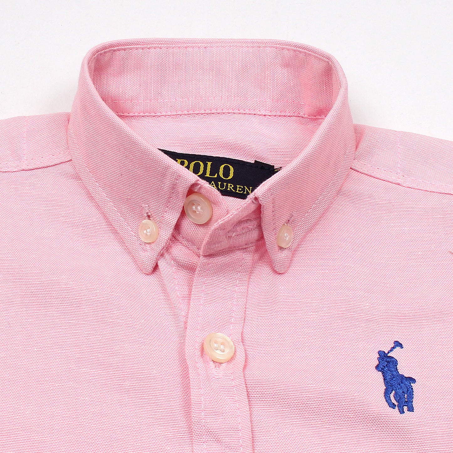 RL Pink Polo With Blue Embroidered Logo