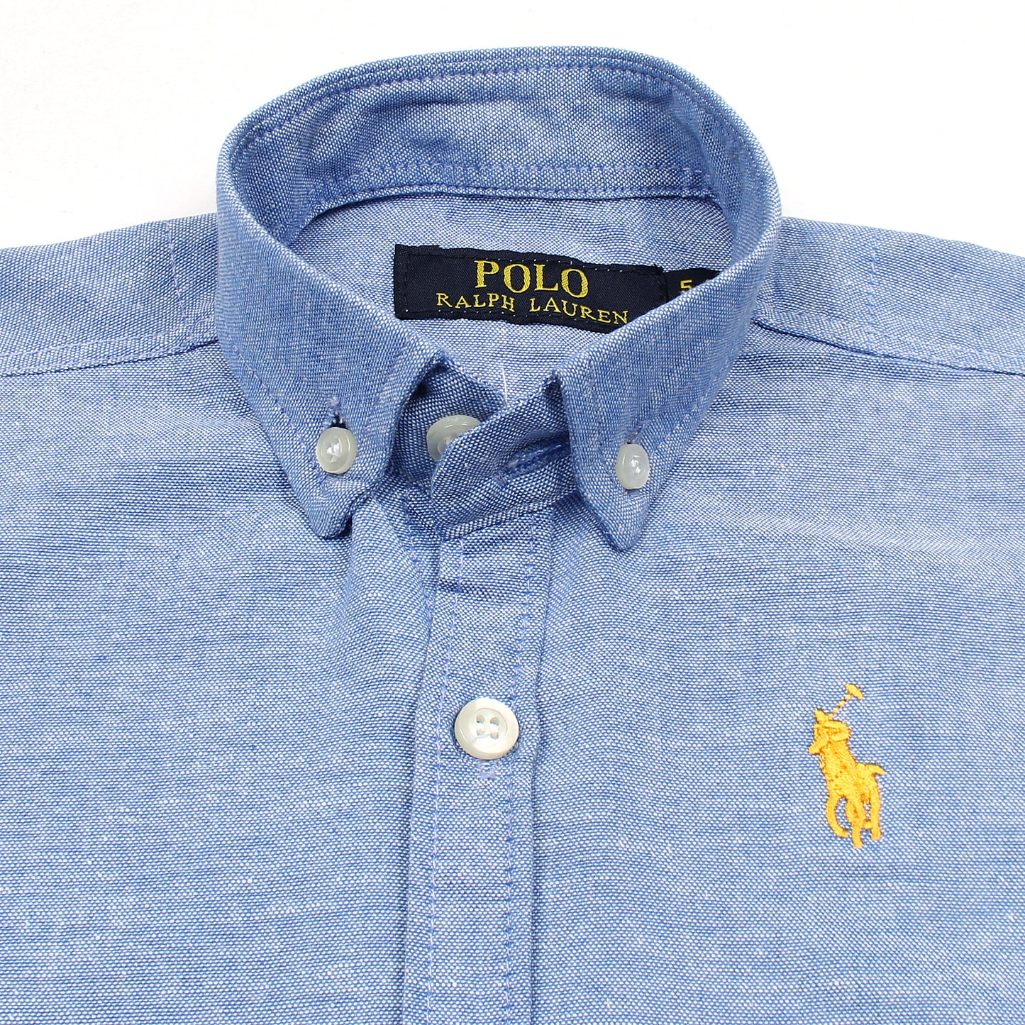 RL Sky Blue Polo With Golden Embroidered Logo