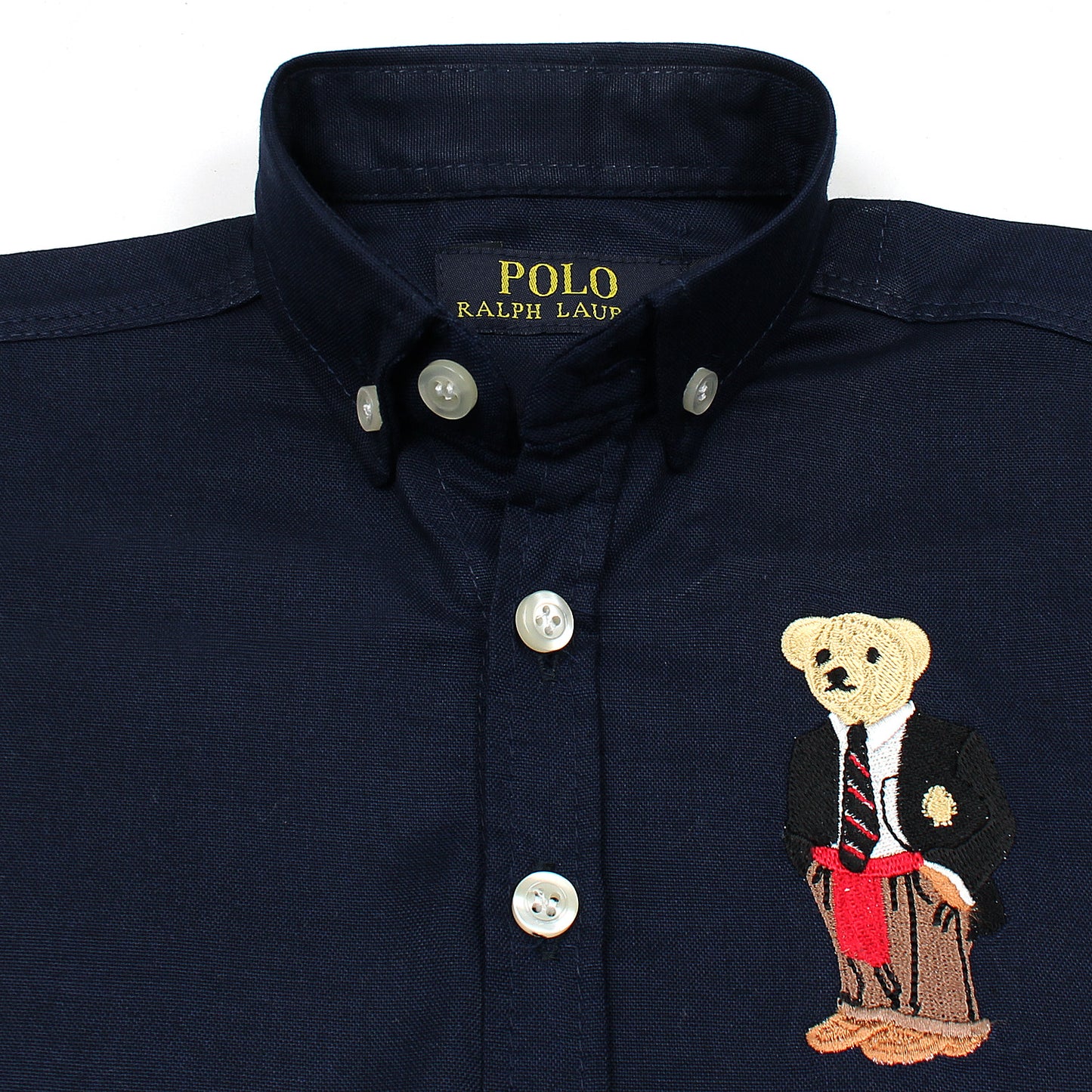 RL Navy Bear Embroidered Logo Casual Shirt