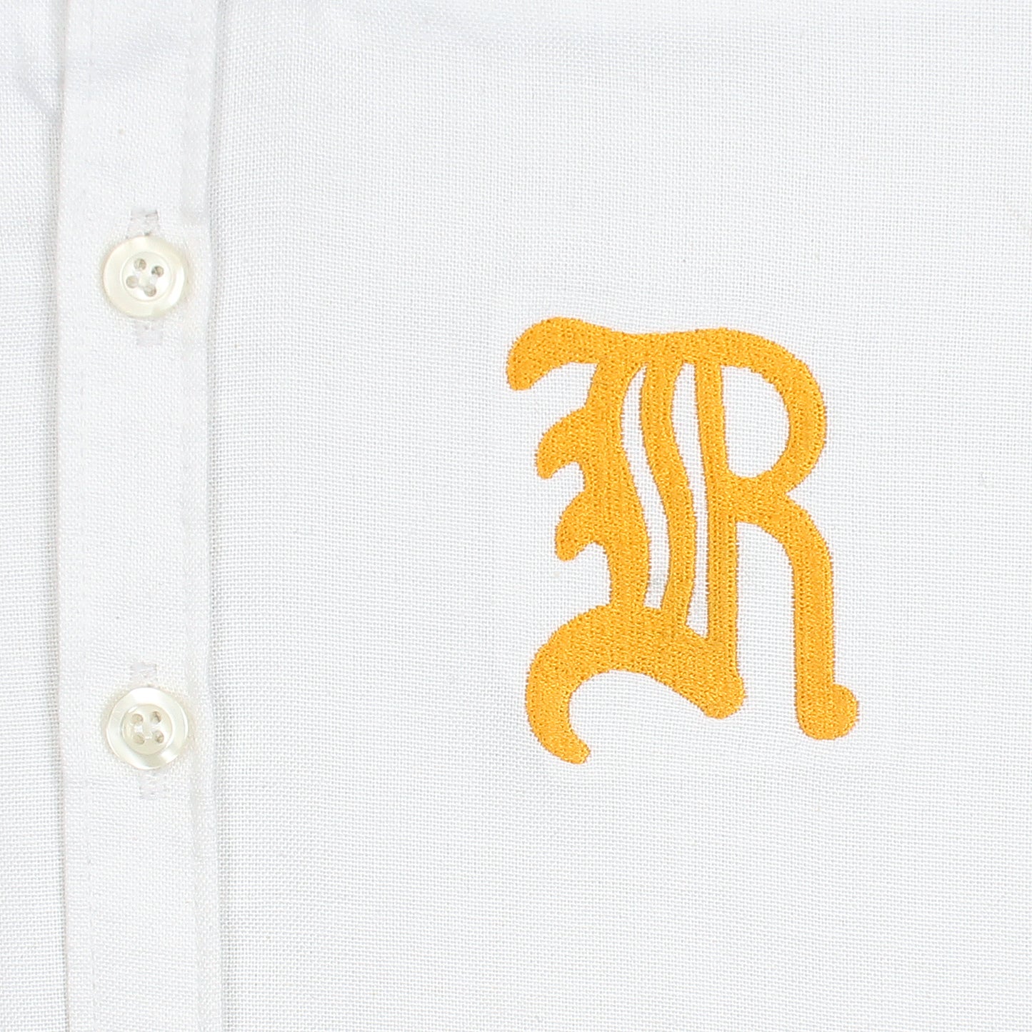 RL White Casual Shirt with Golden Embroidered R Logo