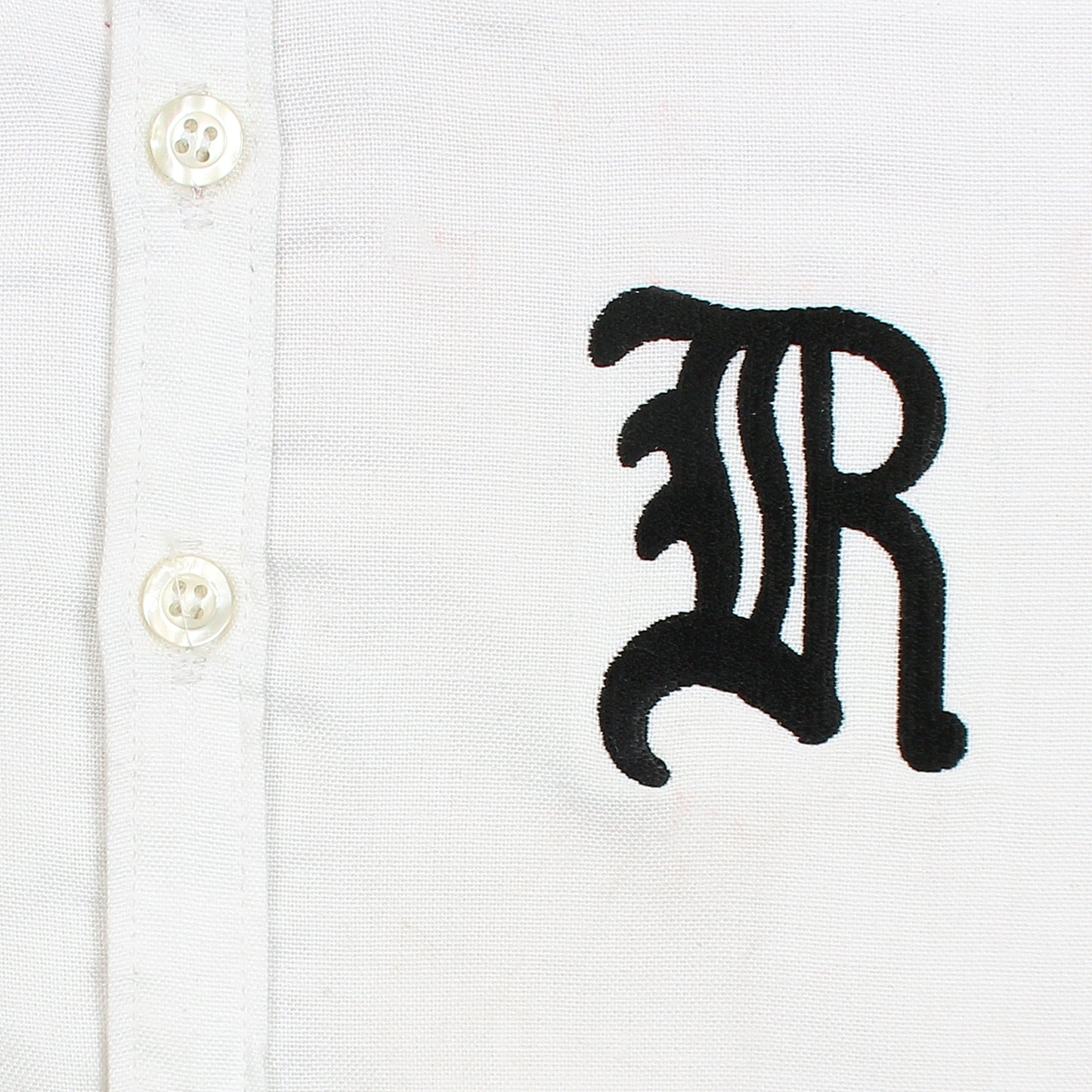 RL White Casual Shirt with Black Embroidered R Logo