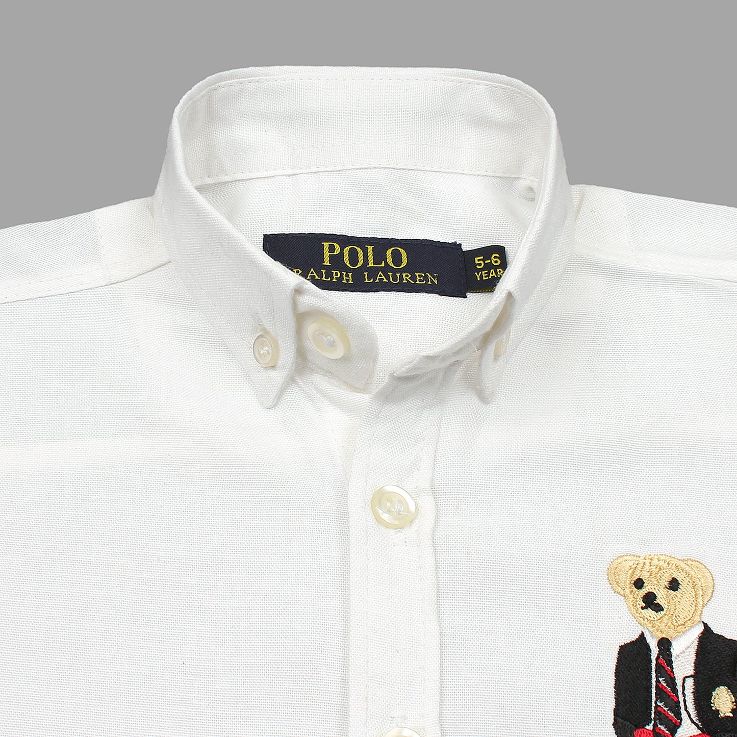 RL White Bear Embroidered Logo Casual Shirt