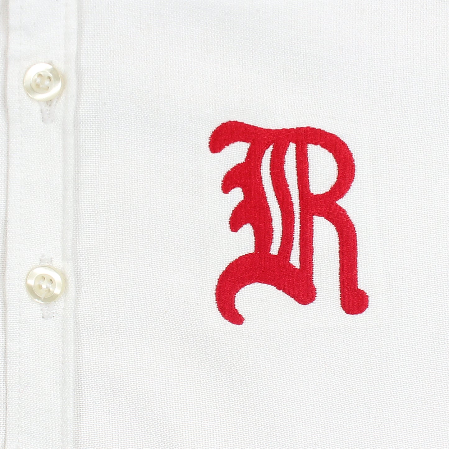 RL White Casual Shirt with Red Embroidered R Logo