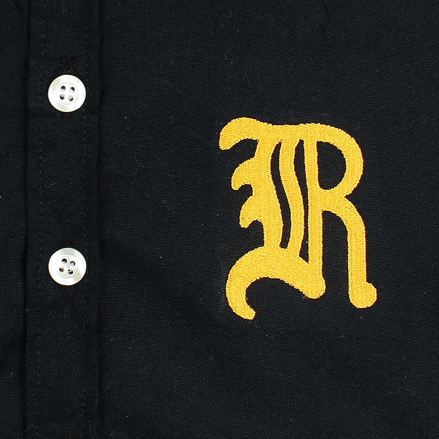 RL Black Casual Shirt With Golden Embroidered R Logo