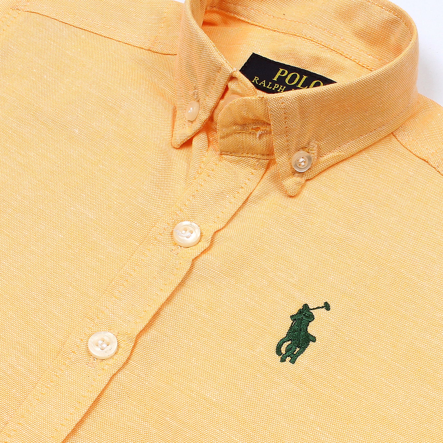 RL Orange Polo With Green Embroidered Logo