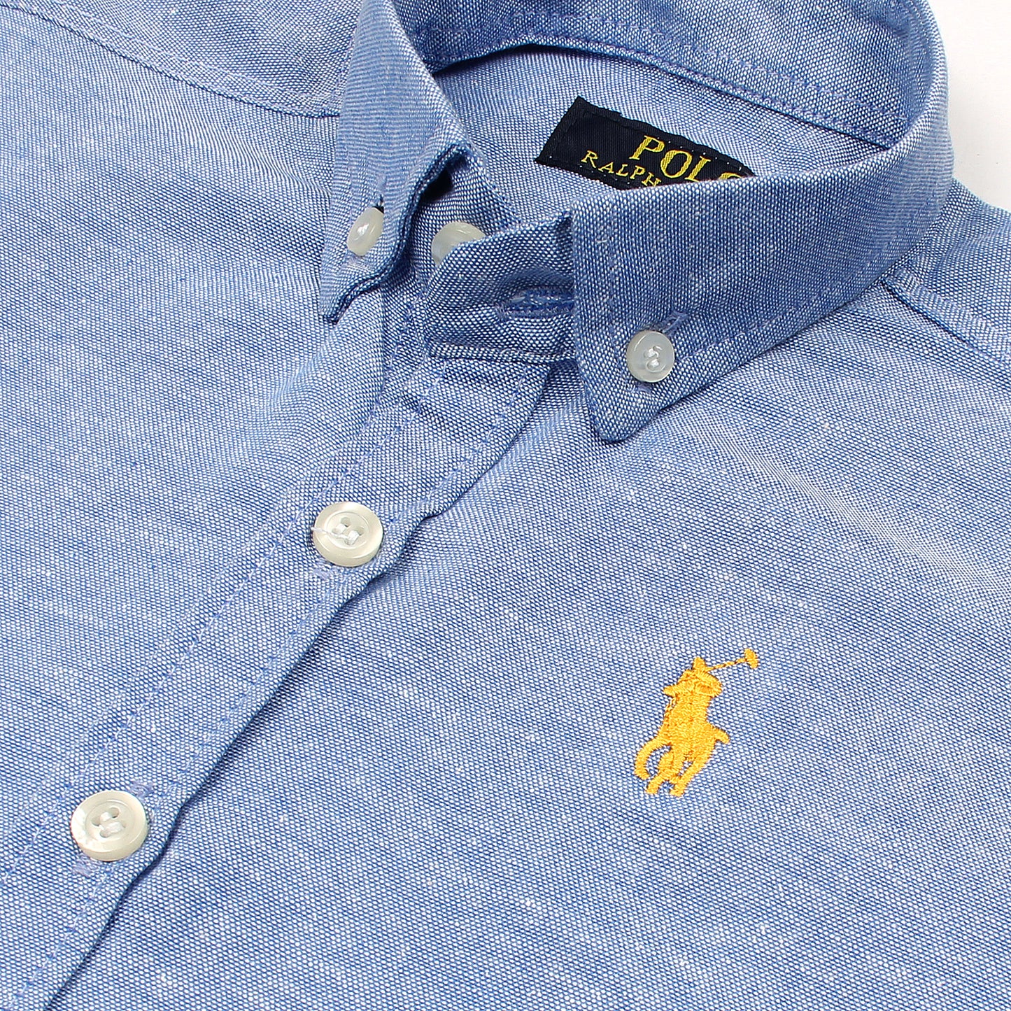 RL Sky Blue Polo With Golden Embroidered Logo