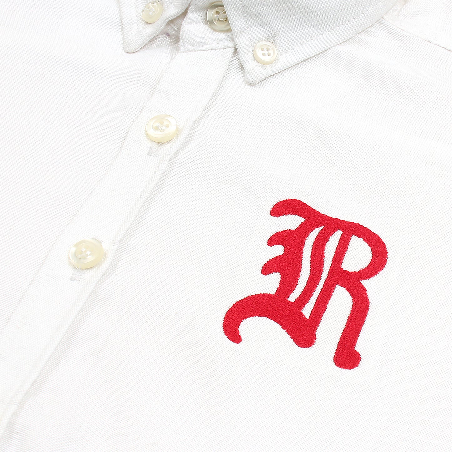 RL White Casual Shirt with Red Embroidered R Logo