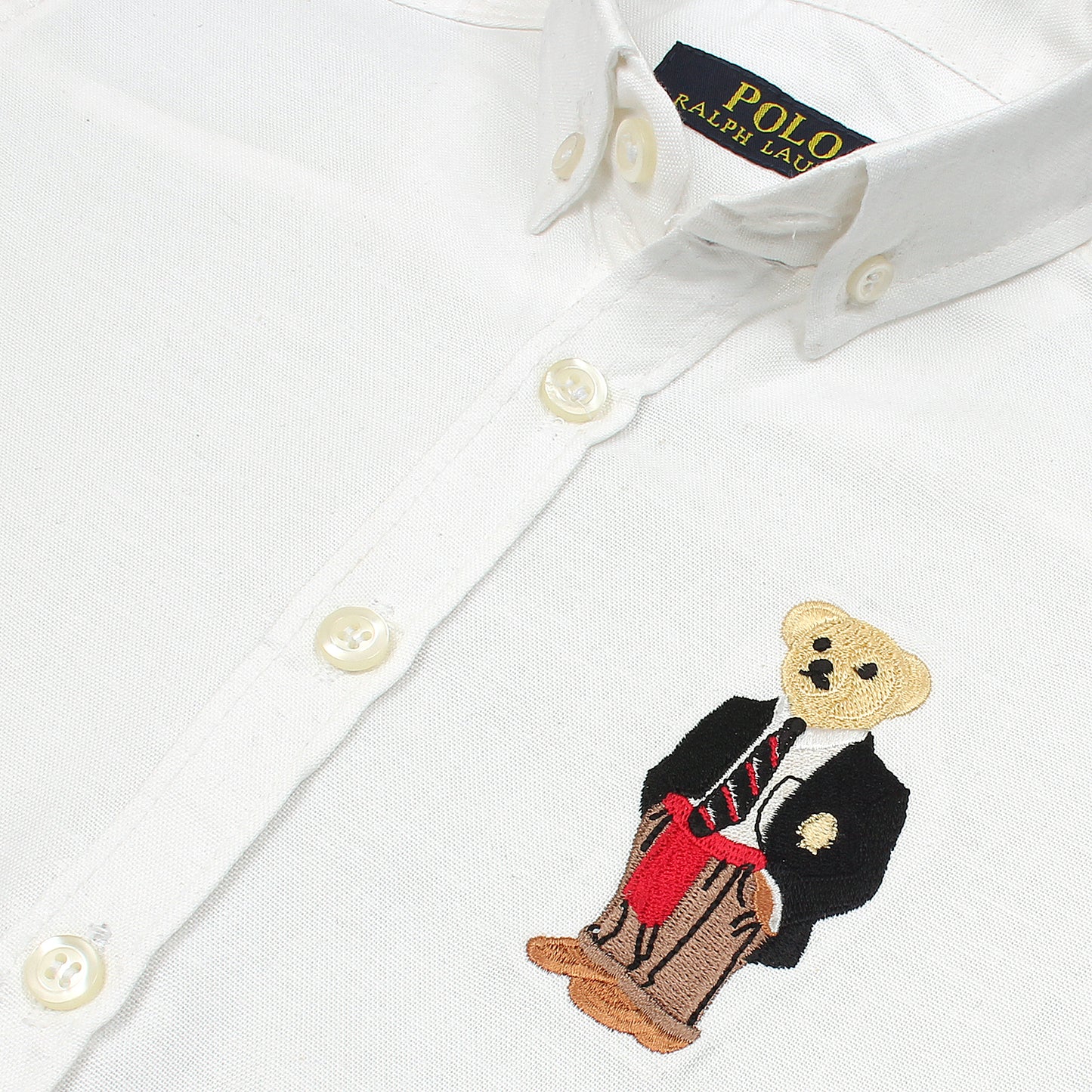 RL White Bear Embroidered Logo Casual Shirt