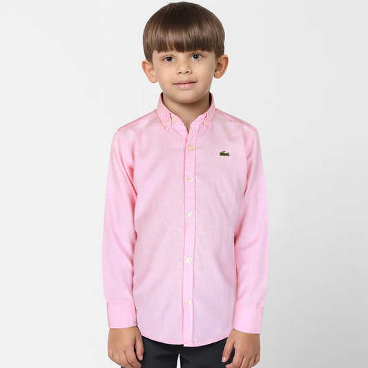 LCST Pink Casual Shirt With Embroidered Logo