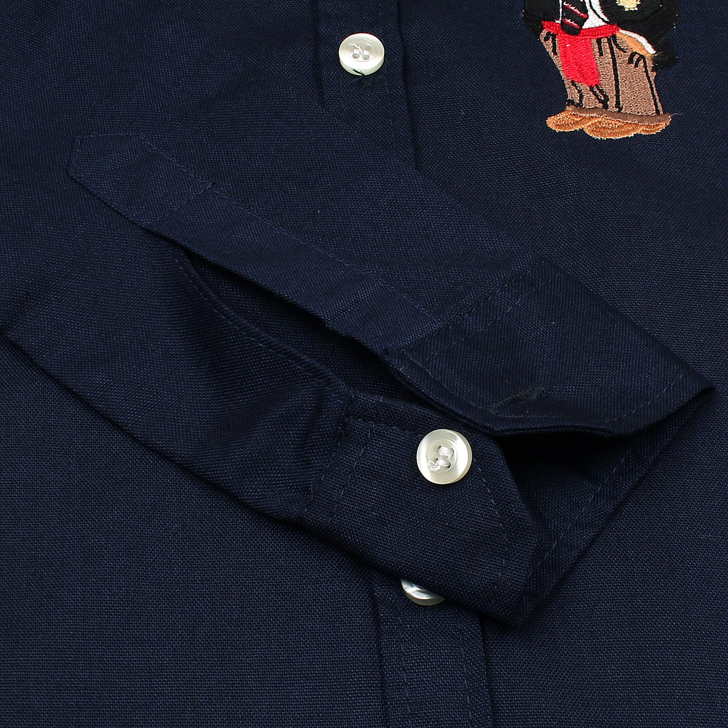 RL Navy Bear Embroidered Logo Casual Shirt