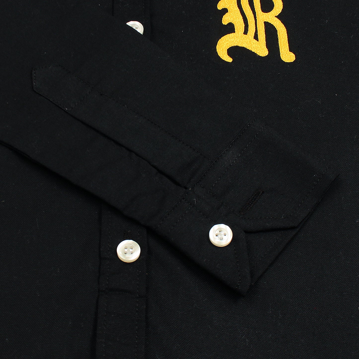 RL Black Casual Shirt With Golden Embroidered R Logo