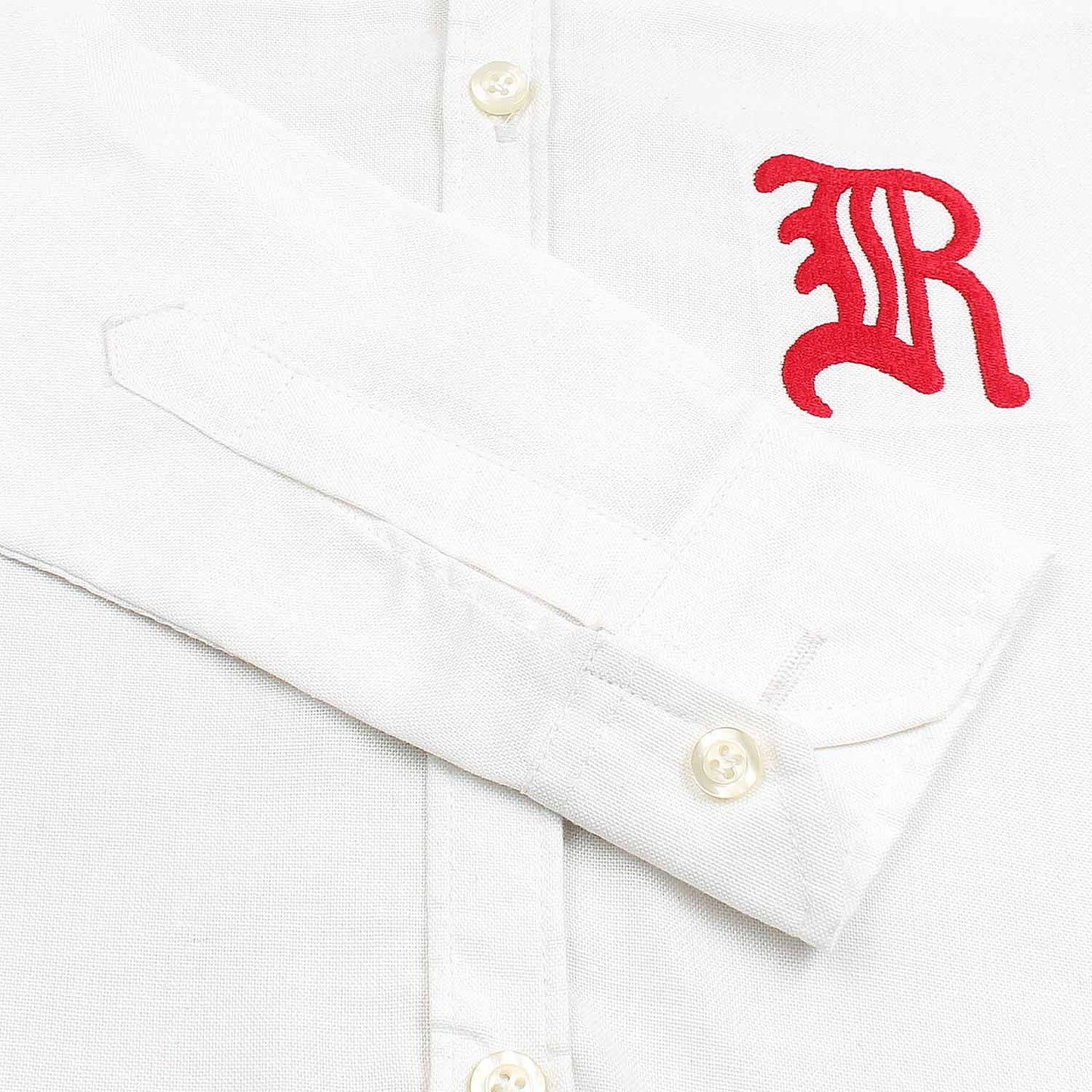 RL White Casual Shirt with Red Embroidered R Logo